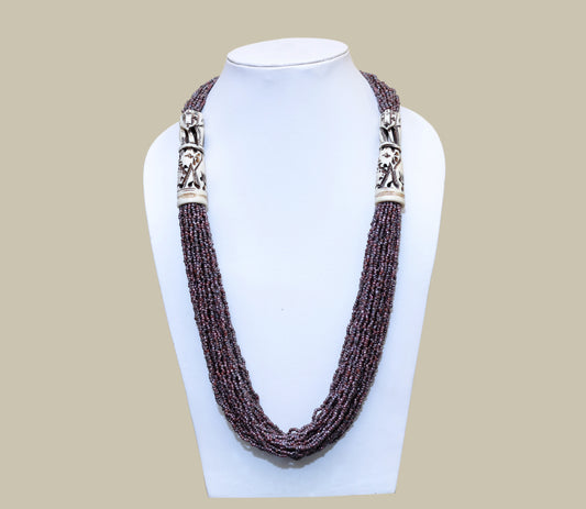 36+18 row seed bead antique bone pipe necklace
