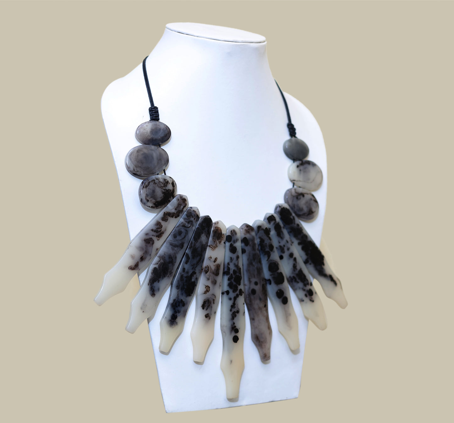 Black Wax Cord Necklace