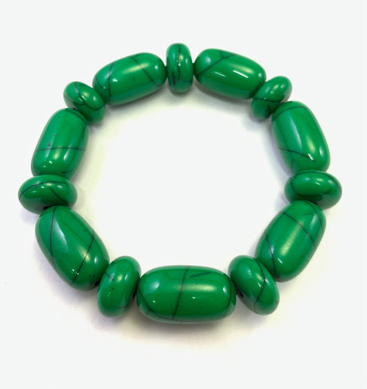 Green Resin Bead Bracelet