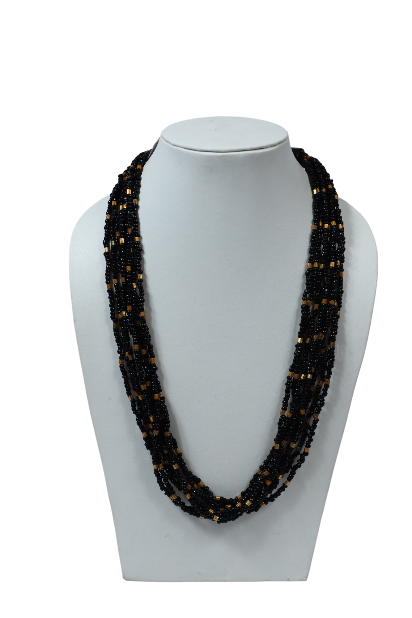 Black And Golden Seed Bead Necklace