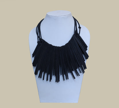 Black Leather Cord Necklace