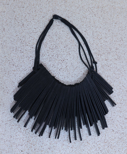 Black Leather Cord Necklace