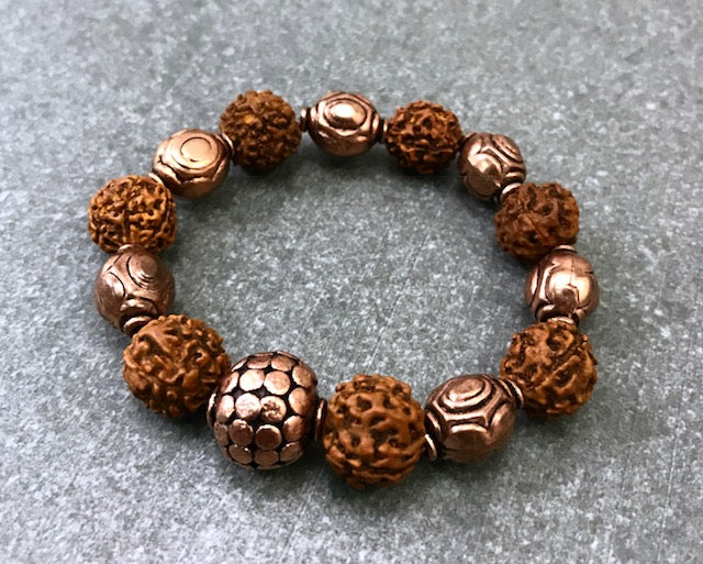 Rudraksha Copper Bead Bracelet