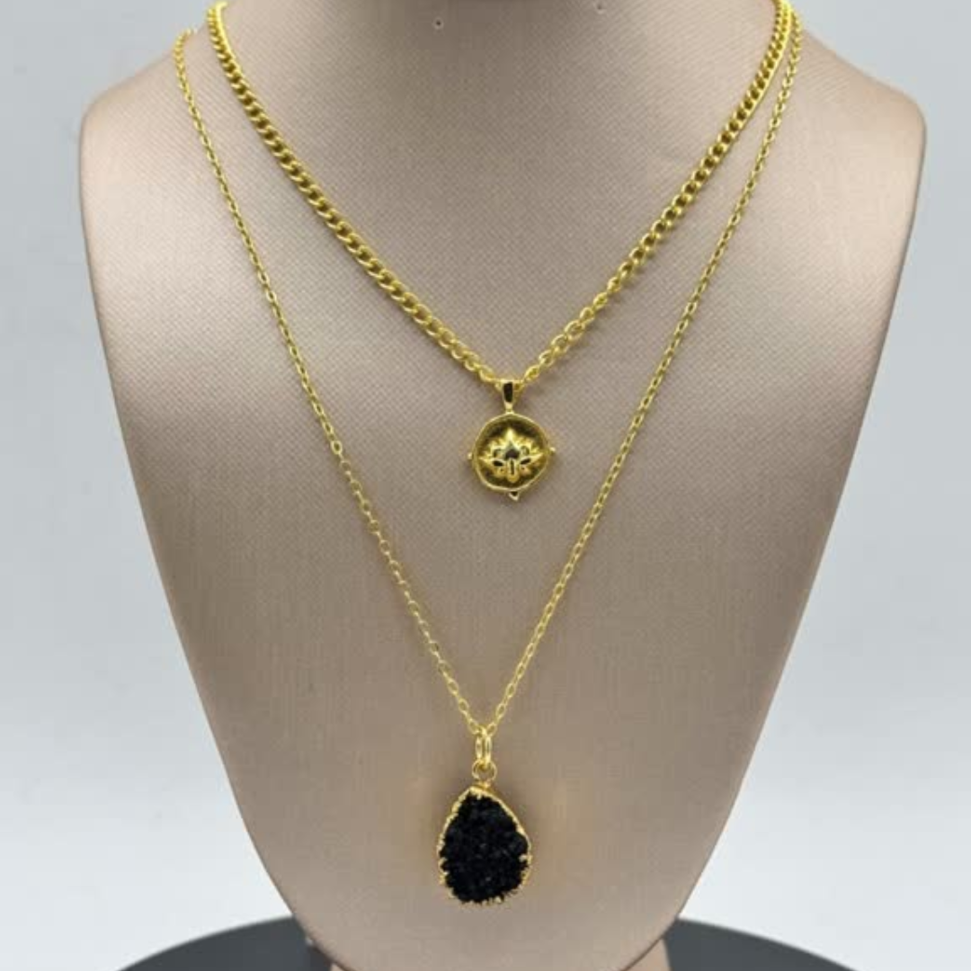 Black Onyx Stone Necklace 