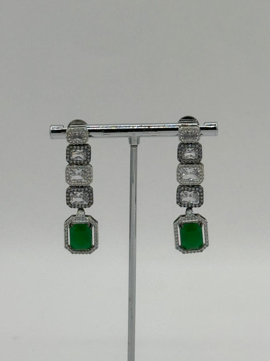 AD Earrings with semi precious stones