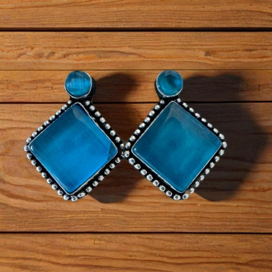 Monalisa Oxidised German Silver earring