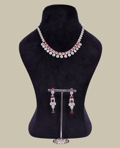 AD Necklace With Semi - Precious Stone